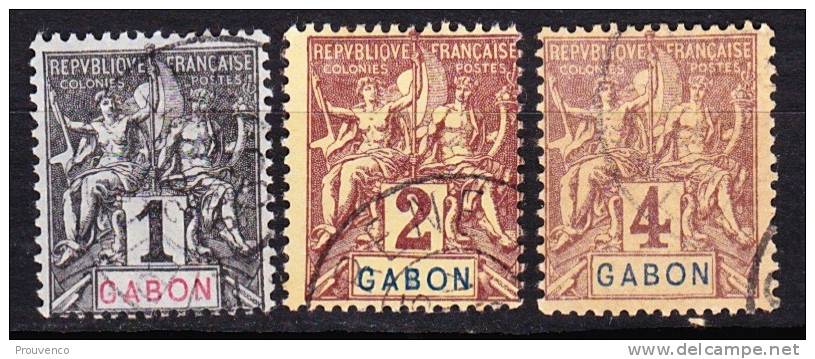 GABON 1904-07    YT 16 17 ET 18   TB - Andere & Zonder Classificatie