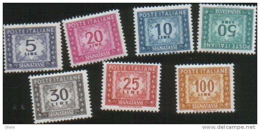 Italia Italy 1955 Segnatasse Filigrana Stelle 7v ** MNH - Impuestos