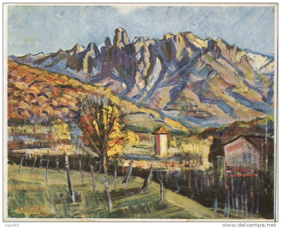 SUISSE - TESSERETE - Paysage Tessinois - Illustrateur Renato NOTARI 10,5cmx14cm - Tesserete 