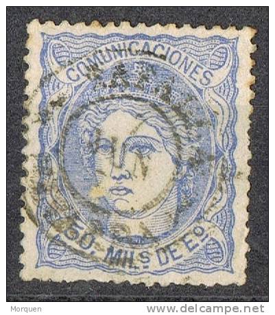 Sello 50 Mils Alegoria 1870, Fechador TAFALLA (Navarra), Num 107 º - Used Stamps