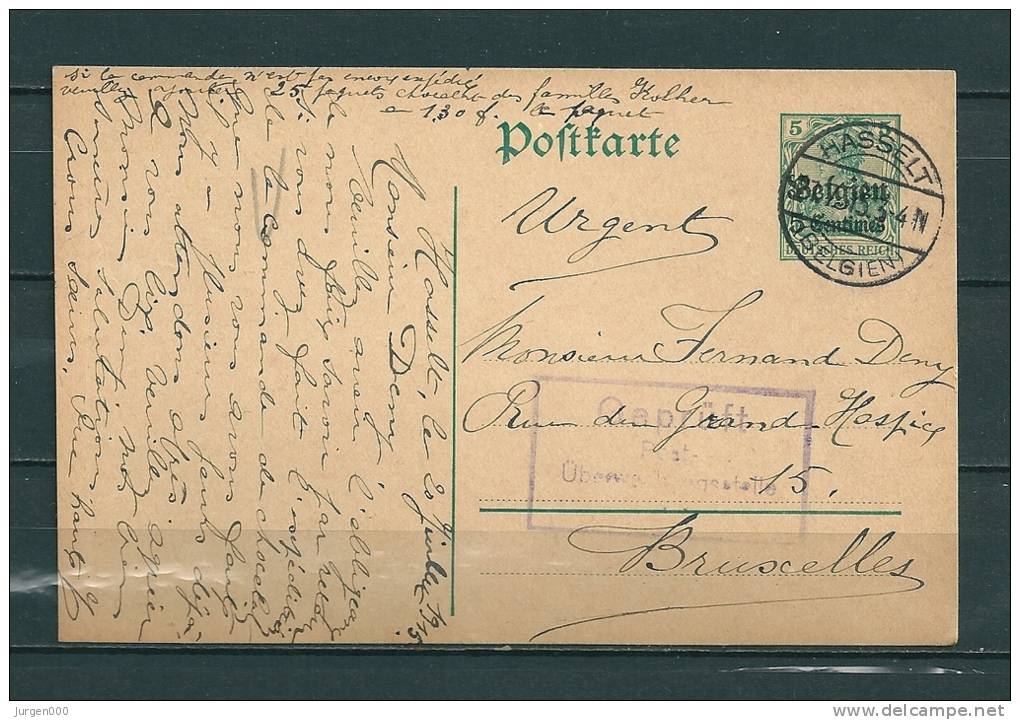 Postkaart Van Hasselt Naar Bruxelles  20/07/1915 (GA9274) - OC1/25 General Government