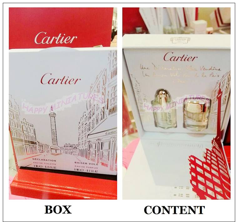 *envoi Gratuit* Coffret / Set : 2013 Limited Edition: CARTIER Rue De La Paix : Declaration EDT 4ml & Baiser Vole EDP 6ml - Miniatures Femmes (avec Boite)