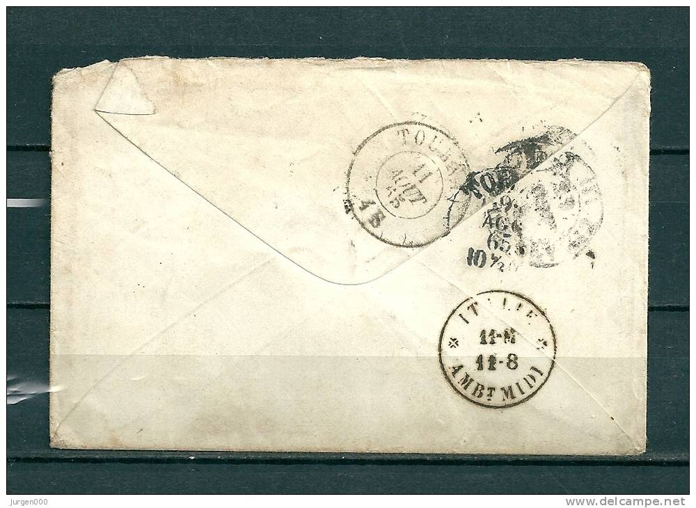 Brief Van Firenze Naar Tournay (Belgique) PD 08/08/1865  (GA9499) - 1. ...-1850 Prefilatelia