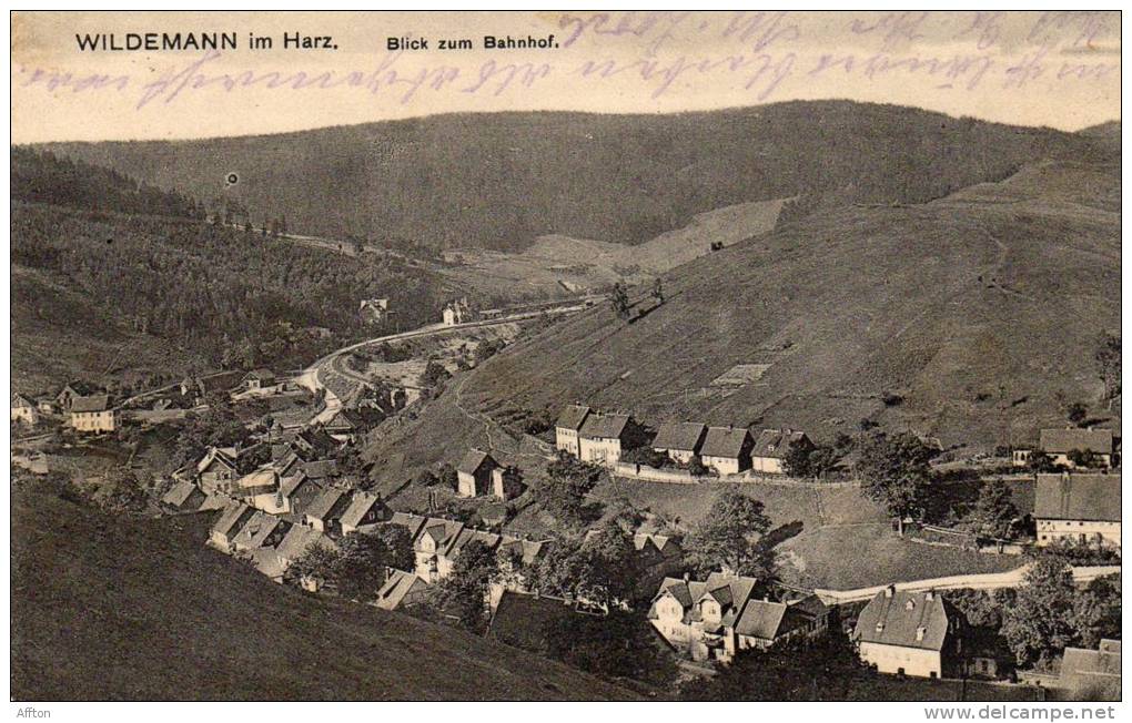 Wildemann In Harz Blick Zum Bahnhof  1923 Infla Postcard - Wildemann
