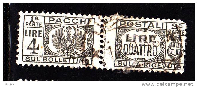 ITALIA LUOGOTENENZA 1946 - PACCHI POSTALI 4 LIRE  SENZA FASCI- USATO - Postal Parcels