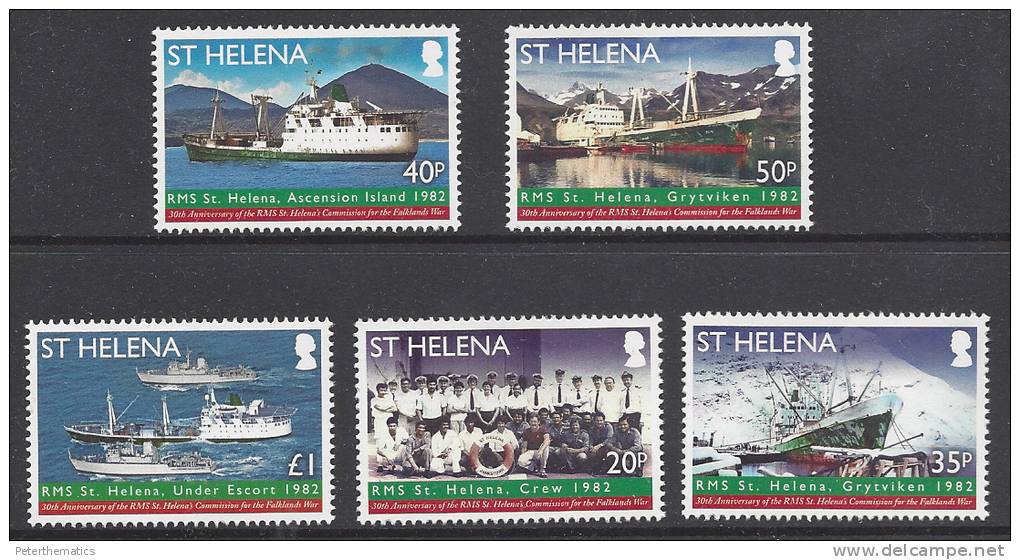 ST. HELENA ,2012,SHIPS,FALKLAND ANNIVERSARY,5v,MNH - Boten