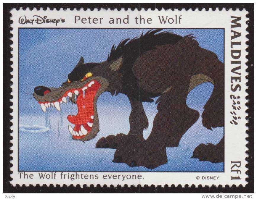Maldivas 1993 Scott 1924 Sello ** Walt Disney Escenas De Peter And The Wolf Michel 2063 Maldives Stamps Timbre Briefmark - Disney
