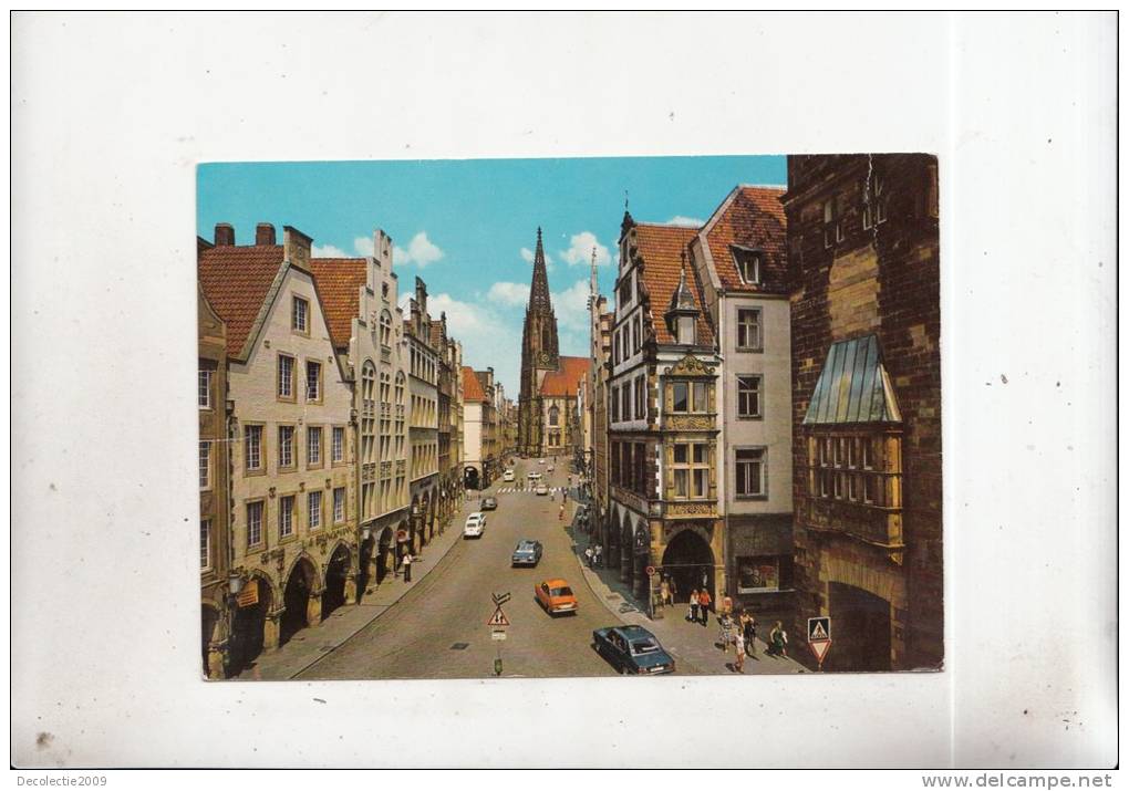 BT11311 Munster I Westf Prinzipalmarkt Und Lambertikirche Car Voiture  2 Scans - Muenster