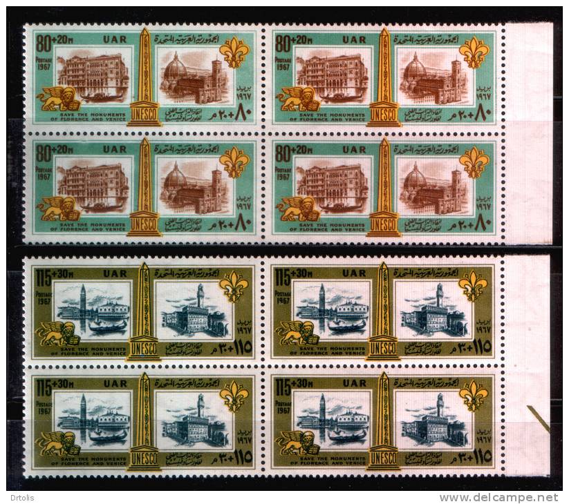 EGYPT / 1967 / UN / UNESCO / ITALY / SAVE THE MONUMENTS OF FLORENCE &VENICE / MNH / VF . - Nuevos