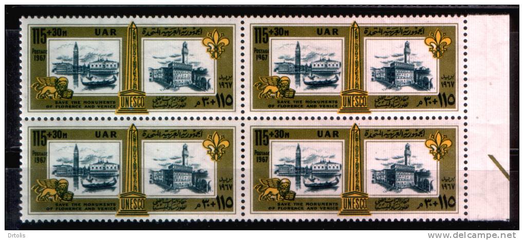 EGYPT / 1967 / UN / UNESCO / ITALY / SAVE THE MONUMENTS OF FLORENCE &VENICE / MNH / VF . - Nuevos