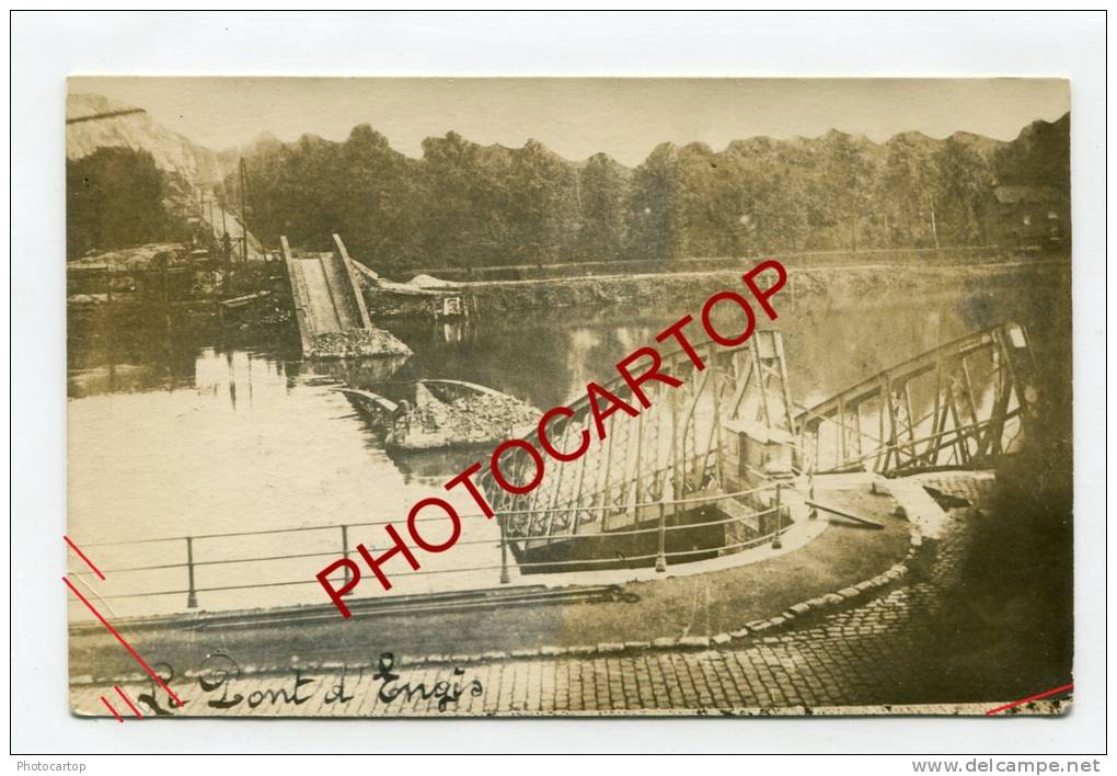 PONT Detruit-ENGIS-CARTE PHOTO Allemande-Guerre-14-18-1 WK-BELGIEN-BELGIQUE- - Engis