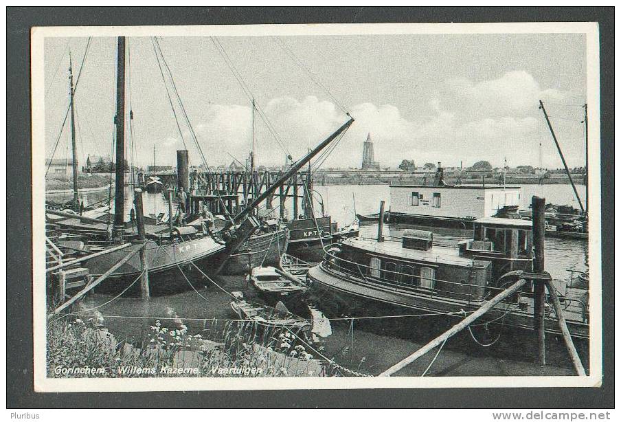 NETHERLANDS  GORINCHEM  PORT  SHIP  BOAT  BARGE , UITGAVE COMPAGNIE TORPEDISTEN  , OLD POSTCARD , O - Gorinchem