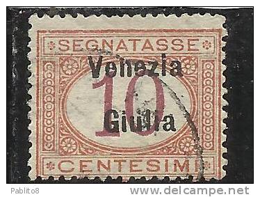 ITALY ITALIA VENEZIA GIULIA 1918 SEGNATASSE 10 CENT. TIMBRATO USED - Vénétie Julienne