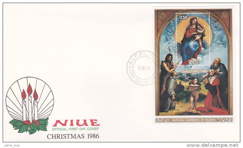 Niue 1986 Christmas Souvenir Sheet  FDC - Niue