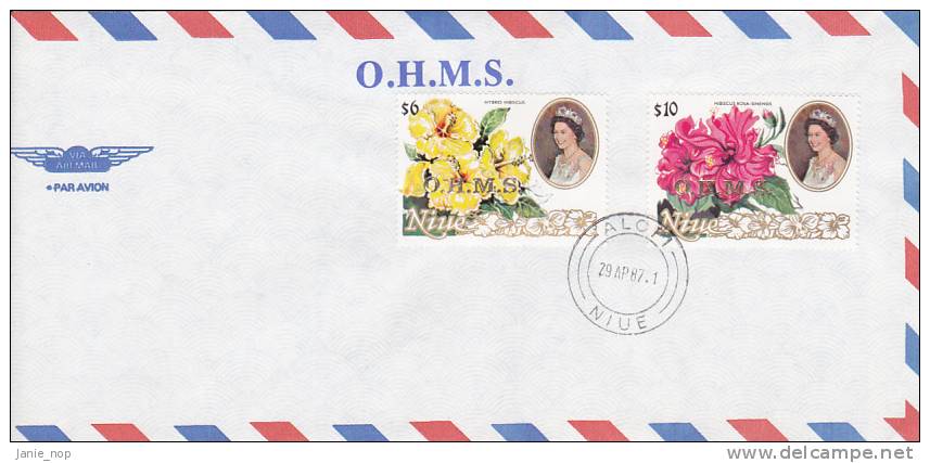 Niue 1987 Official Flowers FDC - Niue