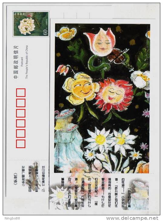 Little Ida's Flower,China 2005 Birth Bicentenary Of Denmark Fairy Tales Master Hans Christian Andersen Pre-stamped Card - Märchen, Sagen & Legenden