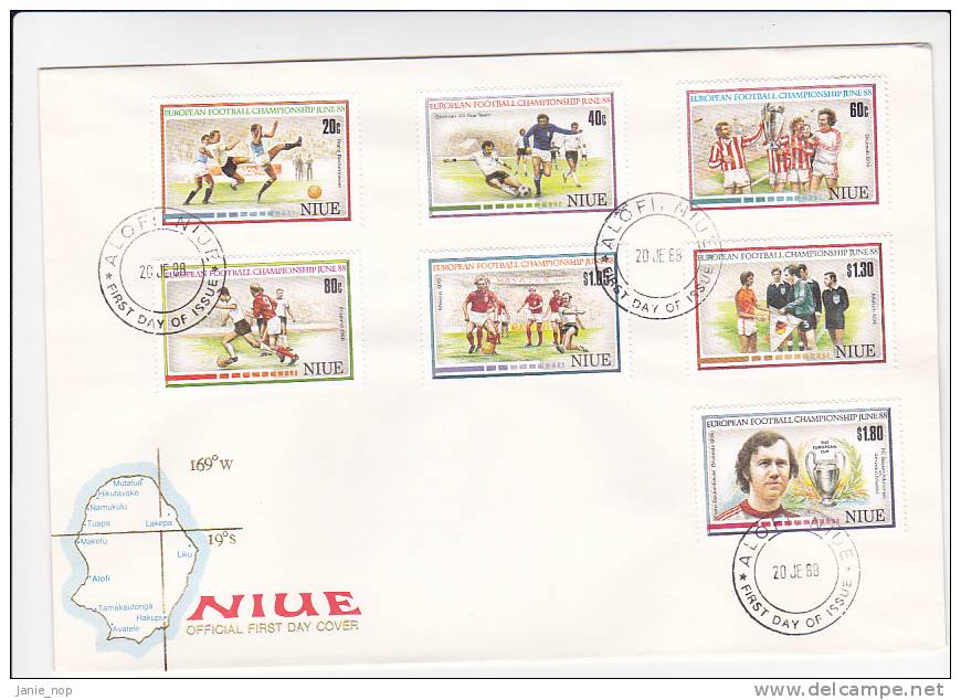 Niue 1988 European Football Championship FDC - Niue