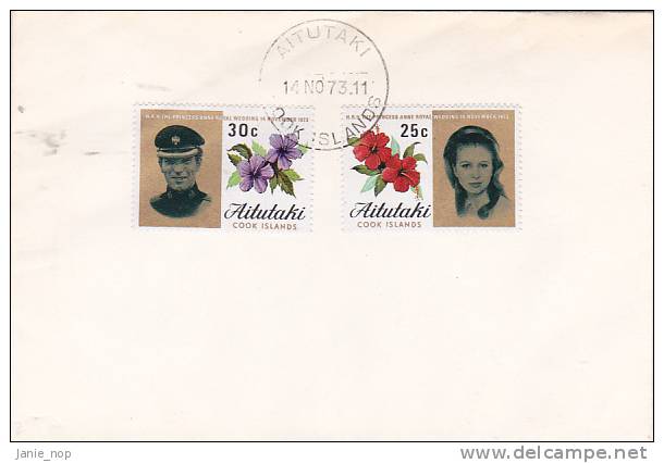 Aitutaki 1973 Royal Wedding Set  FDC - Aitutaki