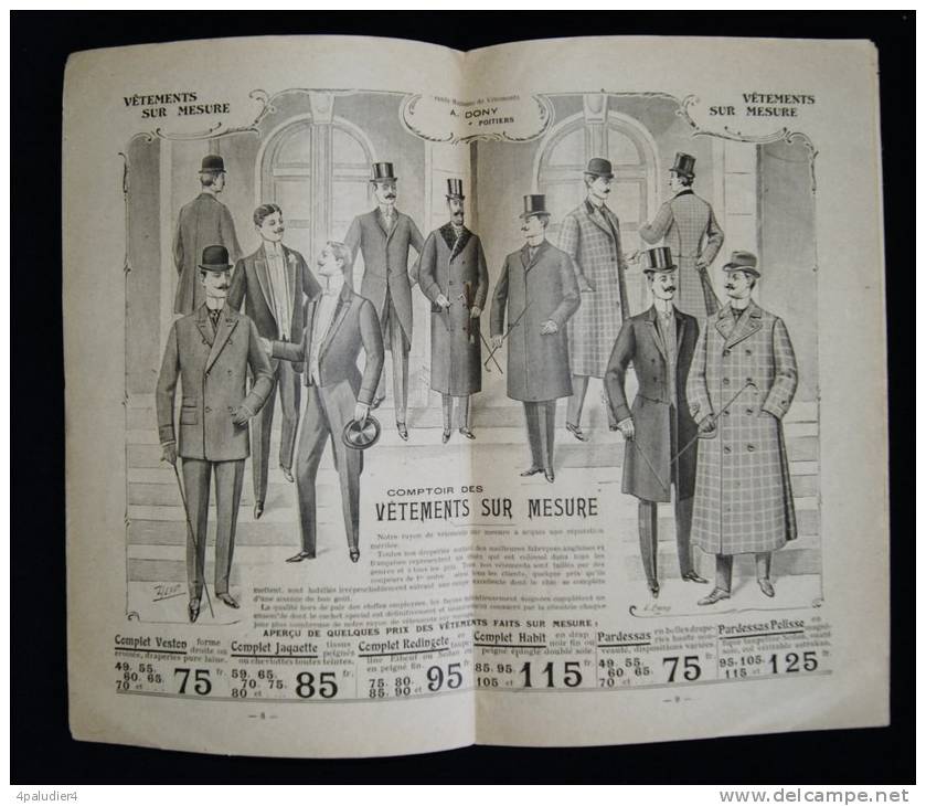 Vêtements Hommes Catalogue A. DONY POITIERS Saison HIVER 1907 Enfants Couv. Illustrée L. EMERY - 1900-1940