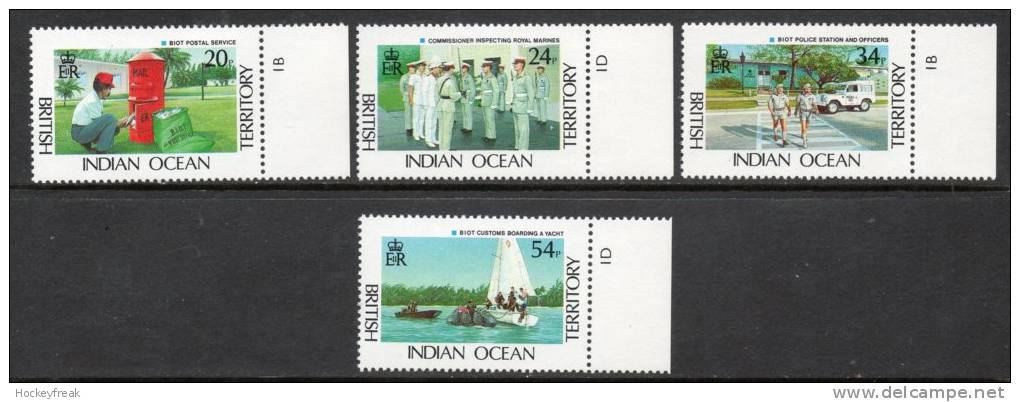 British Indian Ocean Territory 1991 - BIOT Administration Plate 1B/1D SG111-114 MNH Cat £11++ SG2015 - British Indian Ocean Territory (BIOT)