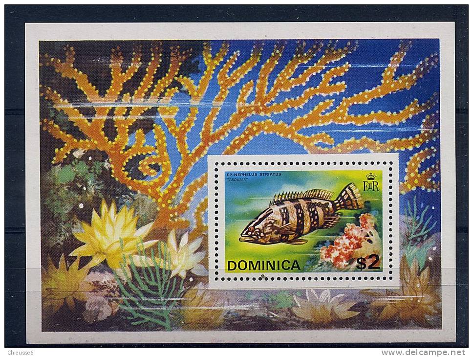 Lot 42 - B 14 - Dominique  ** Bloc N° 30 -  Poissons - Dominica (1978-...)