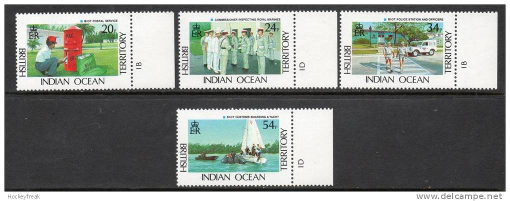 British Indian Ocean Territory 1991 - BIOT Administration Plate 1B/1D SG111-114 MNH Cat £11++ SG2015 - Territorio Británico Del Océano Índico