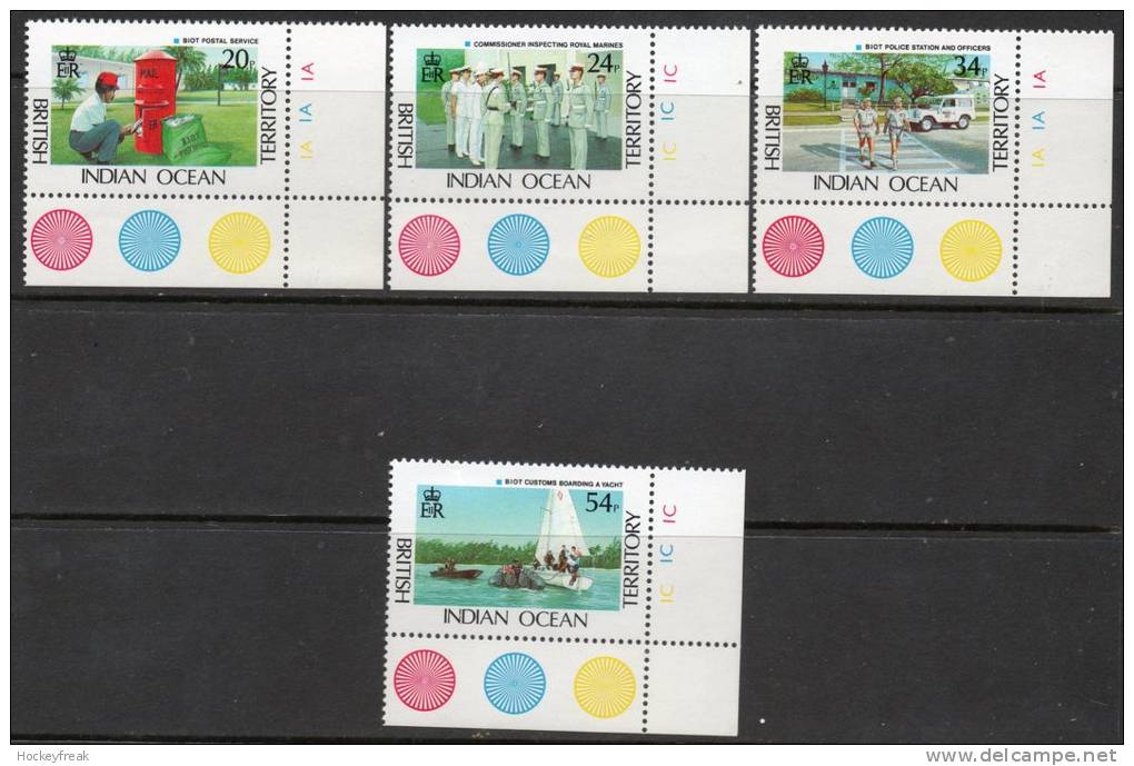 British Indian Ocean Territory 1991 - BIOT Administration Plate 1A/1C SG111-114 MNH Cat £11++ SG2015 - See Notes - Territorio Britannico Dell'Oceano Indiano