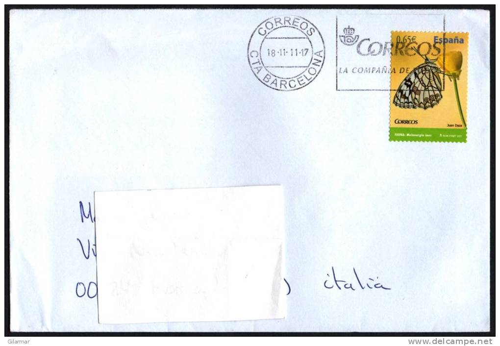 SPAIN 2011 - MAILED ENVELOPE - FAUNA (BUTTERFLIES) - MELANARGIA INES - Farfalle