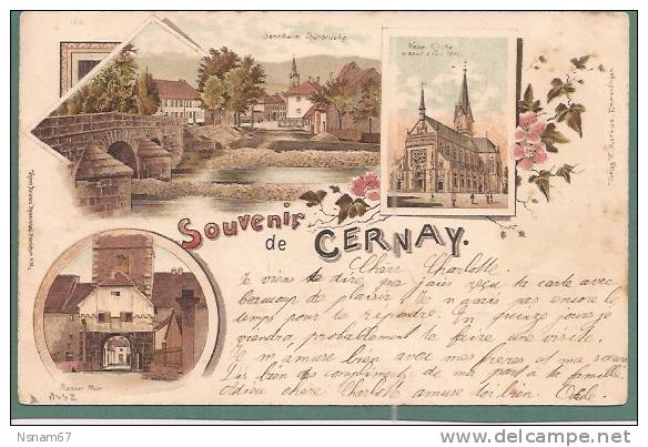 A442 - Souvenir De CERNAY Haut Rhin - 1897 -  Gruss Aus SENNHEIM - - Cernay