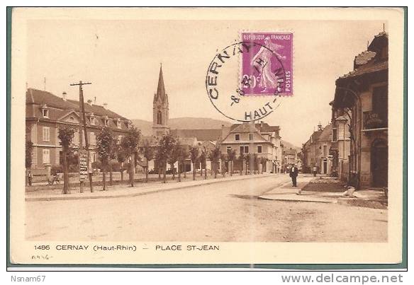 A446 - CERNAY Haut Rhin - Place ST JEAN - 1933 - Editeur BRAUN - - Cernay