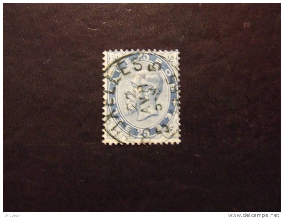 BELGIO 1883 LEOPOLDO 25 C USATO - 1883 Leopold II