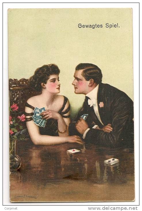 GEWAGTES SPIEL Unused POSTCARD - Clarence F. UNDERWOOD Signed - Underwood, Clarence F.