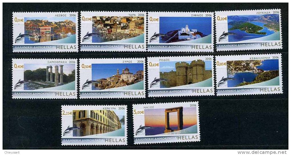 Grèce** N° 2340 à 2349 - Iles Grecques - Cétacés - Unused Stamps