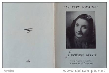 Programme Lucienne Delyle - Petit 4 Pages Papier Colorisé - Musique