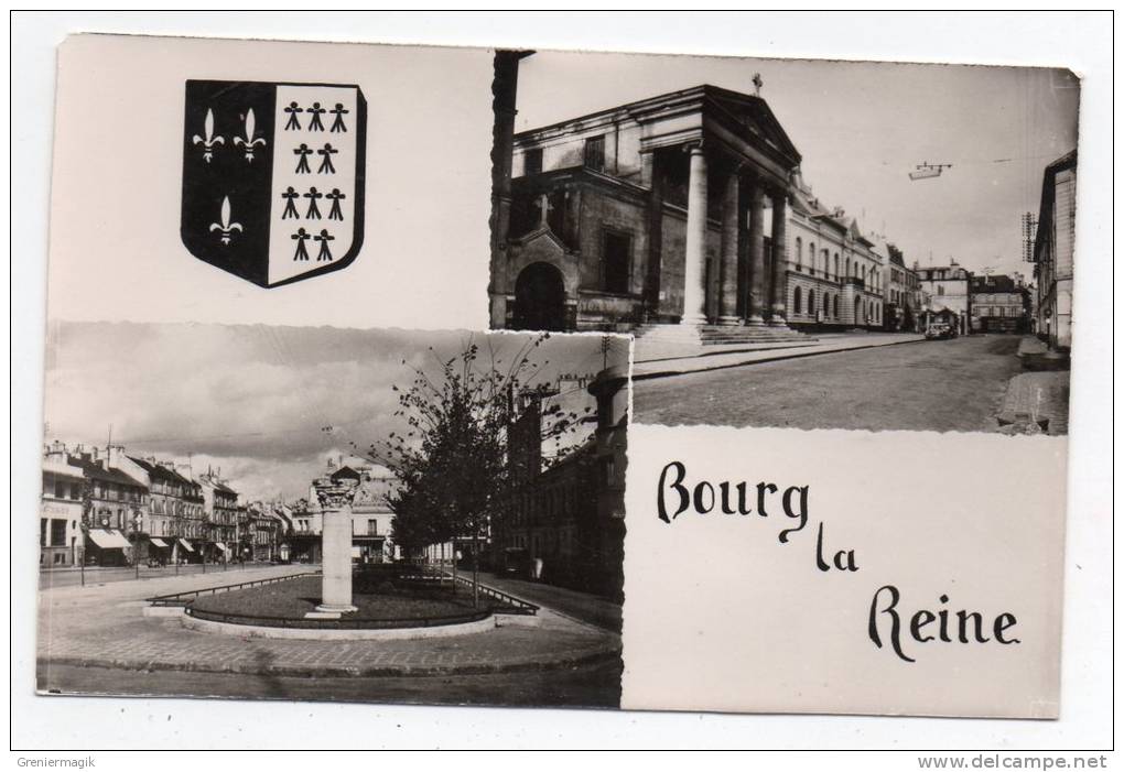 Cpsm 92 - Bourg La Reine - L'église Et La Mairie Place Condorcet - (9x14 Cm) - Bourg La Reine
