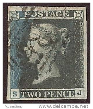 GRAN BRETAÑA 1841 - Yvert #4a - VFU (4 Margenes) - Used Stamps