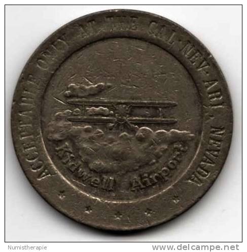 Slot Machine Gaming Token : Cal-Nev-Ari Casino Nevada $1 : An 1981 : Kidwell Airport - Casino