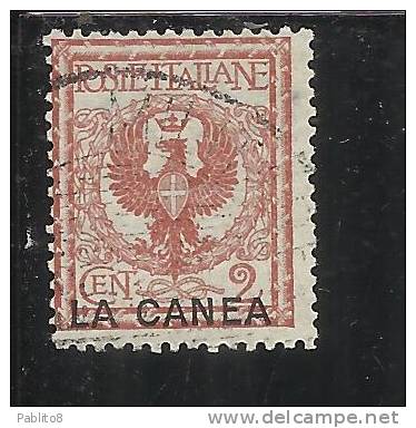 LA CANEA 1905 ITALY OVERPRINTED SOPRASTAMPATO D´ITALIA  2 CENT. TIMBRATO USED - La Canea