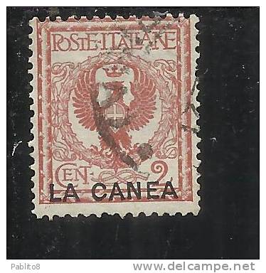 LA CANEA 1905 ITALY OVERPRINTED SOPRASTAMPATO D´ITALIA  2 CENT. TIMBRATO USED - La Canea