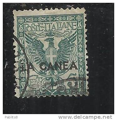 LA CANEA 1905 ITALY OVERPRINTED SOPRASTAMPATO D´ITALIA  5 CENT. TIMBRATO USED - La Canea