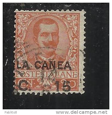 LA CANEA 1905 ITALY OVERPRINTED SOPRASTAMPATO D´ITALIA  15 CENT. TIMBRATO USED - La Canea