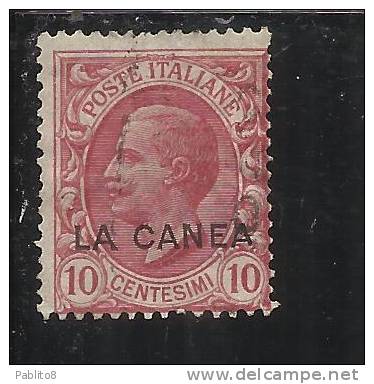 LA CANEA 1907 - 1912  ITALY OVERPRINTED SOPRASTAMPATO D´ ITALIA 10 CENT. USED TIMBRATO - La Canea