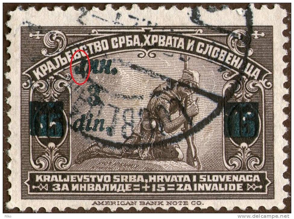 Yugoslavia,SHS - 1922,3d./15d.Mi#165,Y&T#1 46,error Shown On Scan,as Scan - Used Stamps