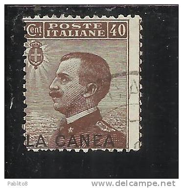LA CANEA 1907 - 1912  ITALY OVERPRINTED SOPRASTAMPATO D´ ITALIA CENT. 40 USED TIMBRATO - La Canea
