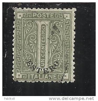 LEVANTE EMISSIONI GENERALI 1874 ITALY OVERPRINTED SOPRASTAMPATO D´ ITALIA 1 CENT.  USED TIMBRATO - Algemene Uitgaven