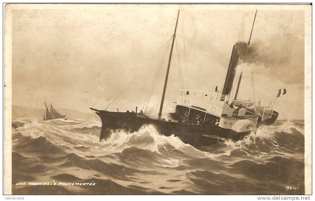 Une Traversée Mouvementée ( Carte Photo ) - Tugboats