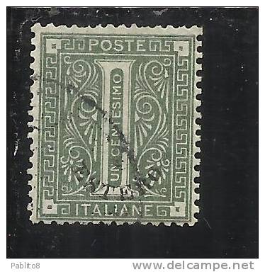 LEVANTE EMISSIONI GENERALI 1874 ITALY OVERPRINTED SOPRASTAMPATO D´ ITALIA 1 CENT.  USED TIMBRATO - Algemene Uitgaven