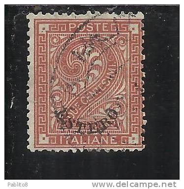 LEVANTE EMISSIONI GENERALI 1874 ITALY OVERPRINTED SOPRASTAMPATO D´ ITALIA 2 CENT.  USED TIMBRATO - Algemene Uitgaven