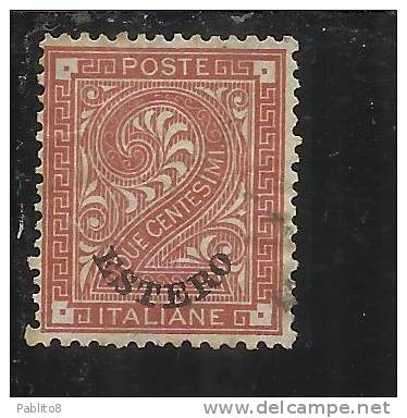 LEVANTE EMISSIONI GENERALI 1874 ITALY OVERPRINTED SOPRASTAMPATO D´ ITALIA 2 CENT.  USED TIMBRATO - Amtliche Ausgaben