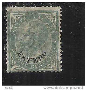 LEVANTE EMISSIONI GENERALI 1874 ITALY OVERPRINTED SOPRASTAMPATO D´ ITALIA 5 CENT.  USED TIMBRATO - Algemene Uitgaven